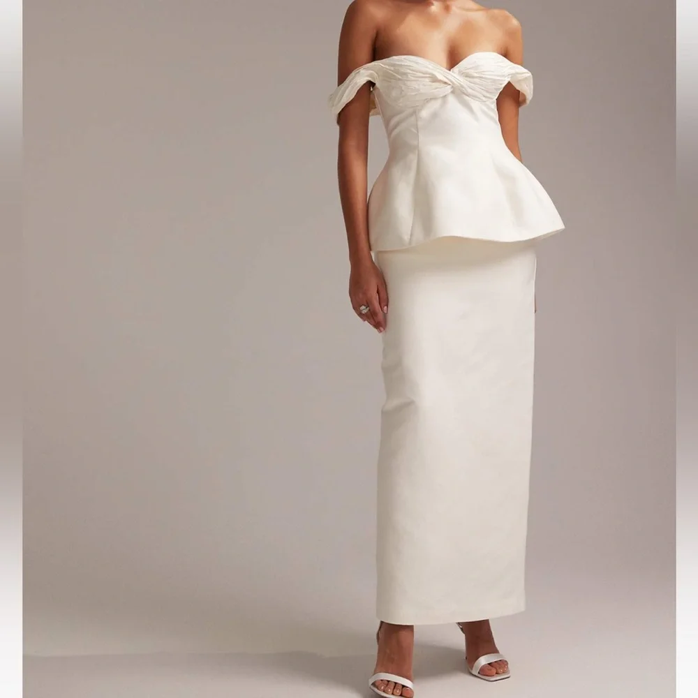 asos white peplum dress ASOS DESIGN structured peplum wedding mini dress in ivory